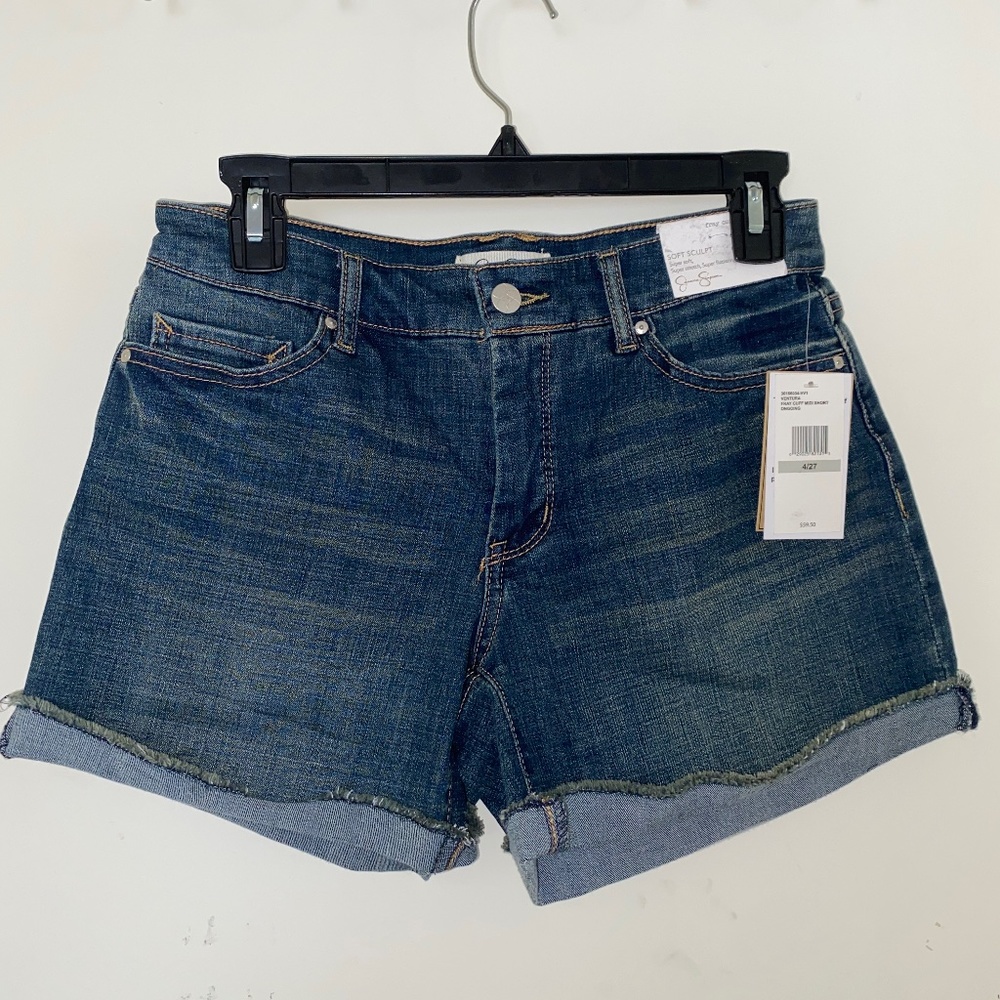Jessica Simpson fray cuff midi short